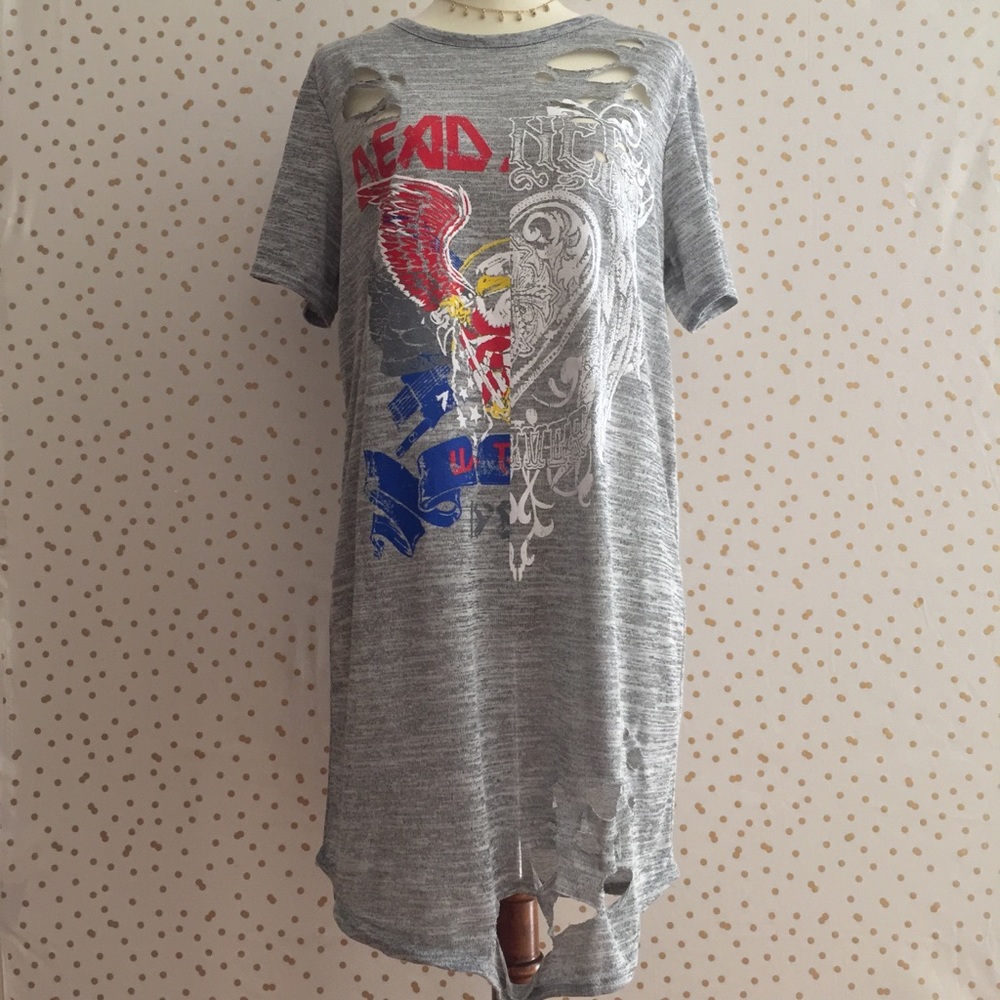 Distressed Mini Dress